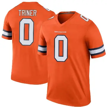 ＃0 Men's Zach Triner Orange Legend Denver Broncos Color Rush Jersey
