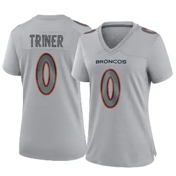 ＃0 Women's Zach Triner Gray Game Denver Broncos Atmosphere Fashion Jersey