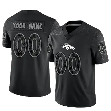＃00 Men's Custom Black Limited Denver Broncos Reflective Jersey