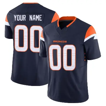 ＃00 Men's Custom Navy Limited Denver Broncos Alternate Vapor F.U.S.E. Jersey