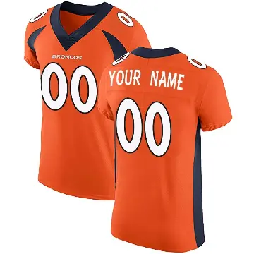＃00 Men's Custom Orange Elite Denver Broncos Team Color Vapor Untouchable Jersey