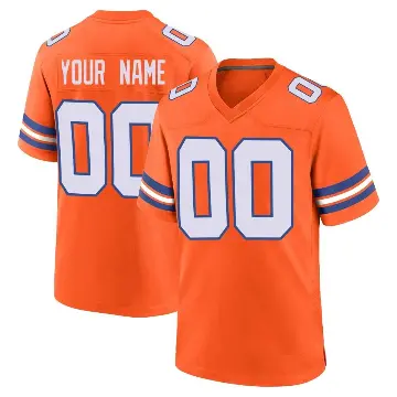 ＃00 Men's Custom Orange Game Denver Broncos Alternate Mile High Collection 1977 Throwback Jersey