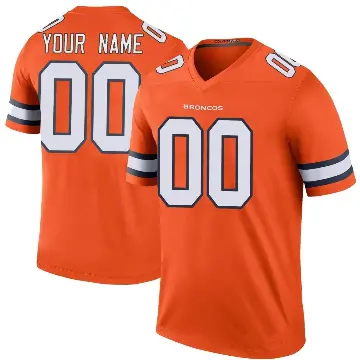 ＃00 Men's Custom Orange Legend Denver Broncos Color Rush Jersey