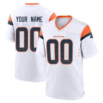 ＃00 Men's Custom White Game Denver Broncos 2nd Jersey