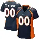 ＃00 Women's Custom Navy Blue Game Denver Broncos Alternate Jersey