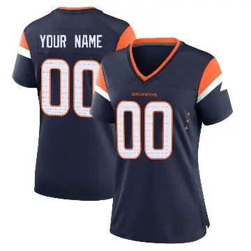 ＃00 Women's Custom Navy Game Denver Broncos Alternate Jersey