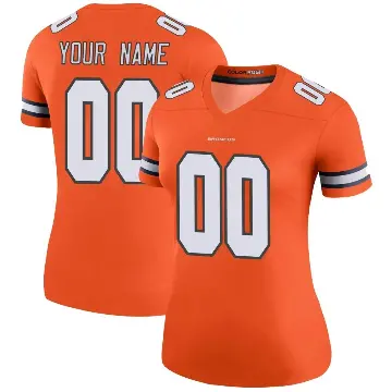 ＃00 Women's Custom Orange Legend Denver Broncos Color Rush Jersey