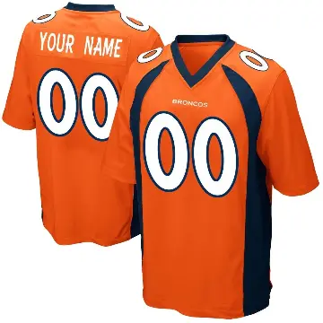 ＃00 Youth Custom Orange Game Denver Broncos Team Color Jersey