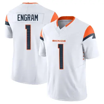 ＃1 Men's Evan Engram White Limited Denver Broncos Vapor F.U.S.E. Jersey