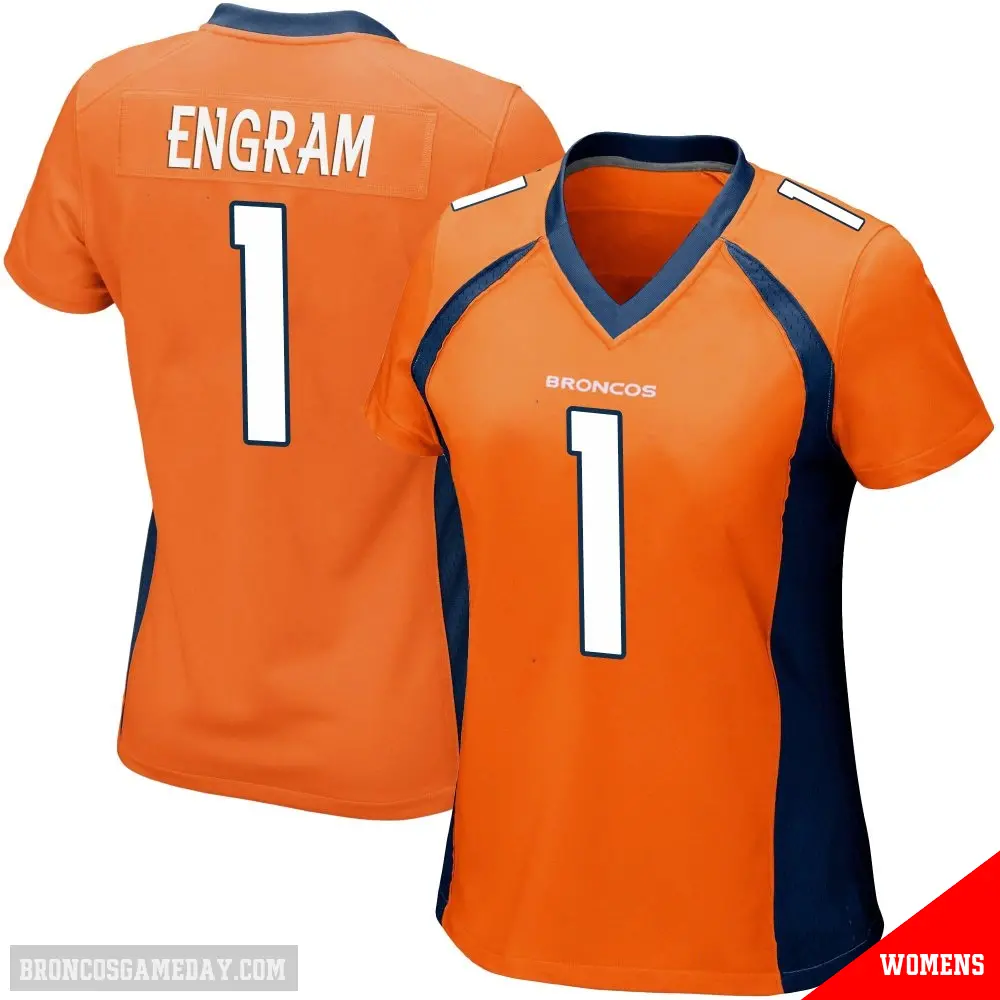 ＃1 Women's Evan Engram Orange Game Denver Broncos Team Color Jersey