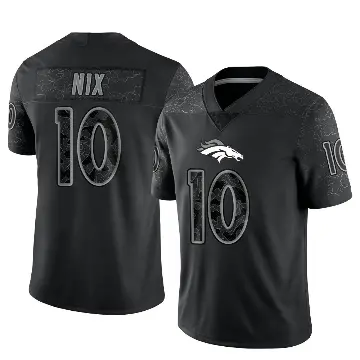 ＃10 Men's Bo Nix Black Limited Denver Broncos Reflective Jersey