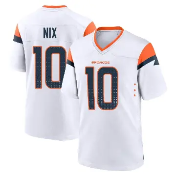 ＃10 Men's Bo Nix White Game Denver Broncos 2nd Jersey