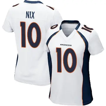 ＃10 Women's Bo Nix White Game Denver Broncos Jersey