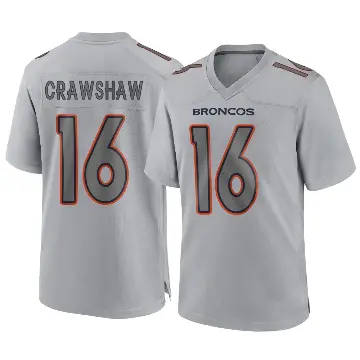 ＃16 Men's Jeremy Crawshaw Gray Game Denver Broncos Atmosphere Fashion Jersey