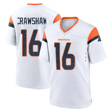 ＃16 Youth Jeremy Crawshaw White Game Denver Broncos 2nd Jersey