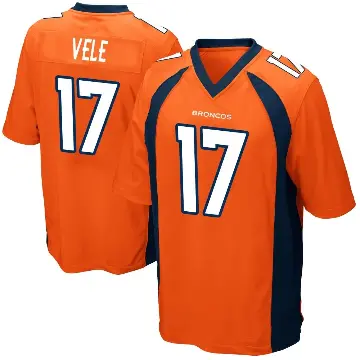 ＃17 Youth Devaughn Vele Orange Game Denver Broncos Team Color Jersey