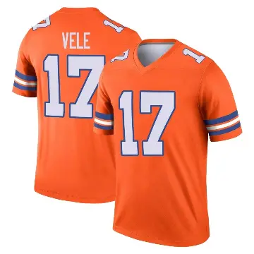 ＃17 Youth Devaughn Vele Orange Legend Denver Broncos Alternate Mile High Collection 1977 Throwback Jersey