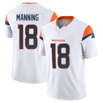 ＃18 Men's Peyton Manning White Limited Denver Broncos Vapor F.U.S.E. Jersey
