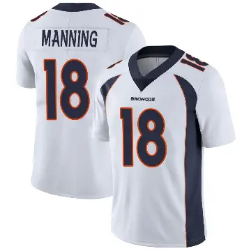 ＃18 Men's Peyton Manning White Limited Denver Broncos Vapor Untouchable Jersey