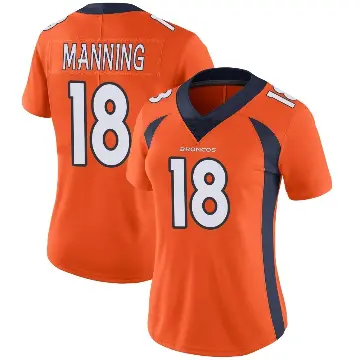 ＃18 Women's Peyton Manning Orange Limited Denver Broncos Team Color Vapor Untouchable Jersey