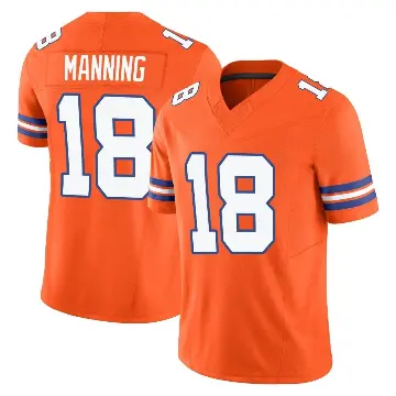 ＃18 Youth Peyton Manning Orange Limited Denver Broncos Alternate Vapor F.U.S.E. Mile High Collection 1977 Throwback Jersey