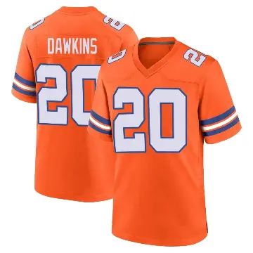 ＃20 Men's Brian Dawkins Orange Game Denver Broncos Alternate Mile High Collection 1977 Throwback Jersey