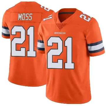 ＃21 Men's Riley Moss Orange Limited Denver Broncos Color Rush Vapor Untouchable Jersey