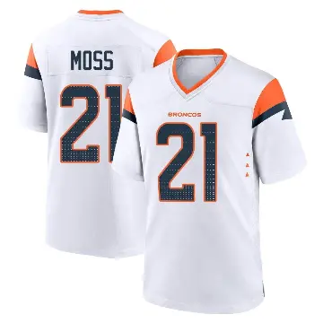 ＃21 Youth Riley Moss White Game Denver Broncos 2nd Jersey