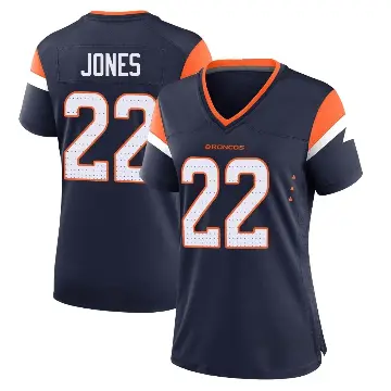 ＃22 Women's Brandon Jones Navy Game Denver Broncos Alternate Jersey