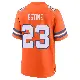 ＃23 Youth Audric Estime Orange Game Denver Broncos Alternate Mile High Collection 1977 Throwback Jersey