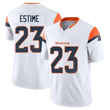 ＃23 Youth Audric Estime White Limited Denver Broncos Vapor F.U.S.E. Jersey