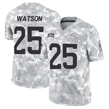 ＃25 Men's Blake Watson Arctic Camo Limited Denver Broncos 2024 Salute to Service Jersey