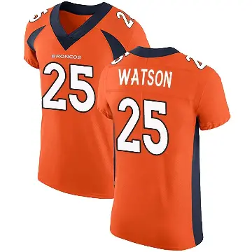 ＃25 Men's Blake Watson Orange Elite Denver Broncos Team Color Vapor Untouchable Jersey