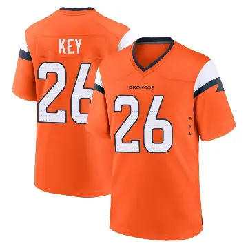 ＃26 Men's Devon Key Orange Game Denver Broncos Jersey