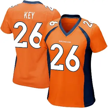 ＃26 Women's Devon Key Orange Game Denver Broncos Team Color Jersey