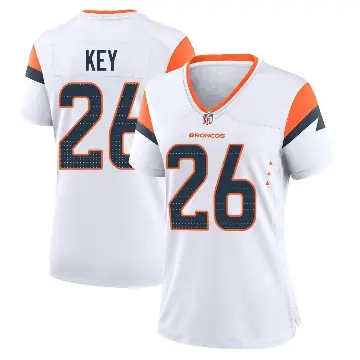 ＃26 Women's Devon Key White Game Denver Broncos 2nd Jersey