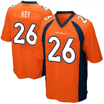 ＃26 Youth Devon Key Orange Game Denver Broncos Team Color Jersey
