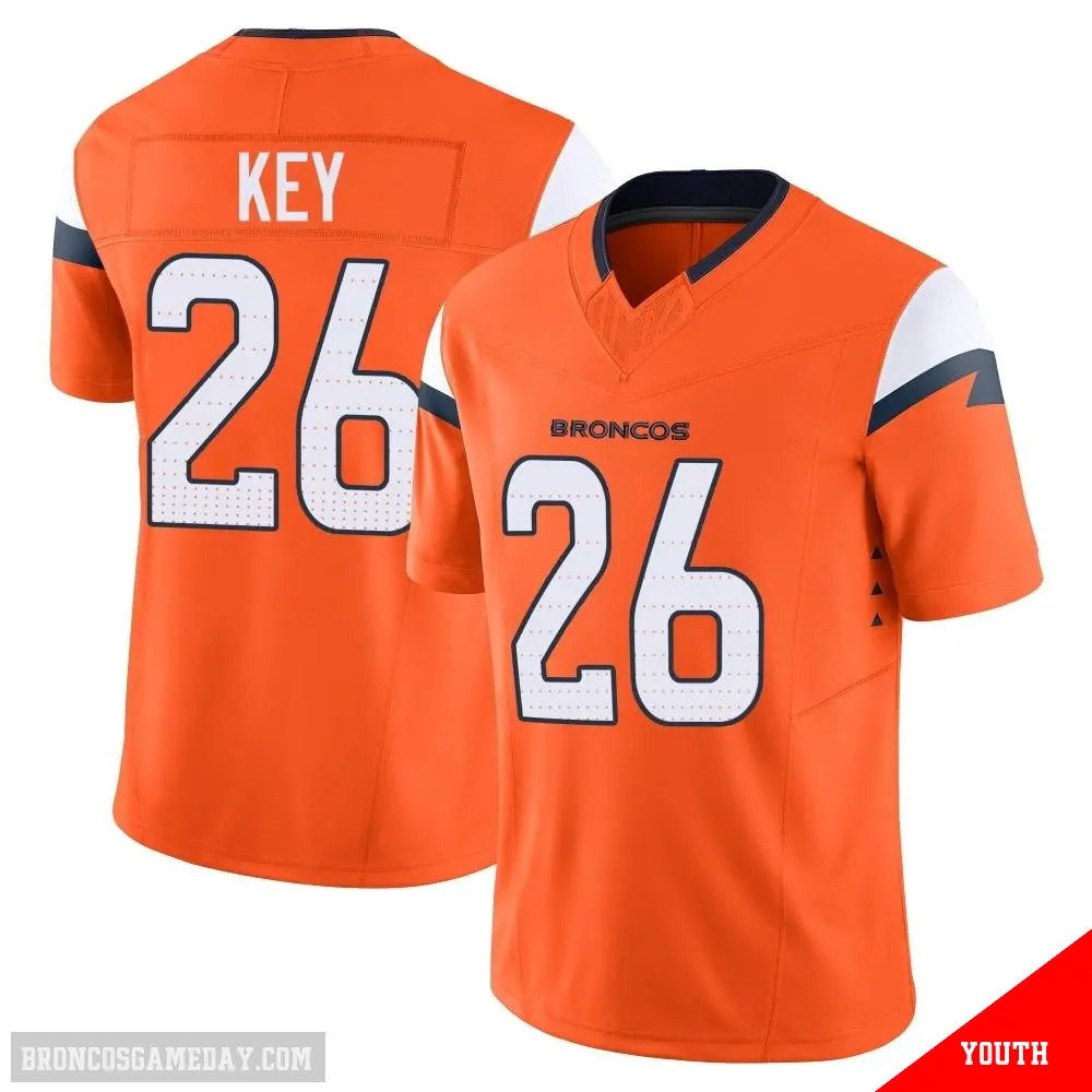 ＃26 Youth Devon Key Orange Limited Denver Broncos Vapor F.U.S.E. 2nd Jersey