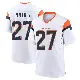 ＃27 Men's Damarri Mathis White Game Denver Broncos 2nd Jersey