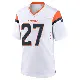 ＃27 Men's Damarri Mathis White Game Denver Broncos 2nd Jersey