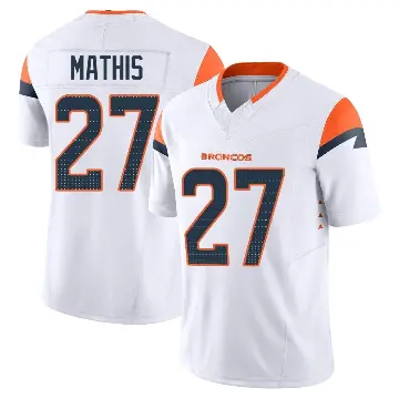 ＃27 Men's Damarri Mathis White Limited Denver Broncos Vapor F.U.S.E. Jersey