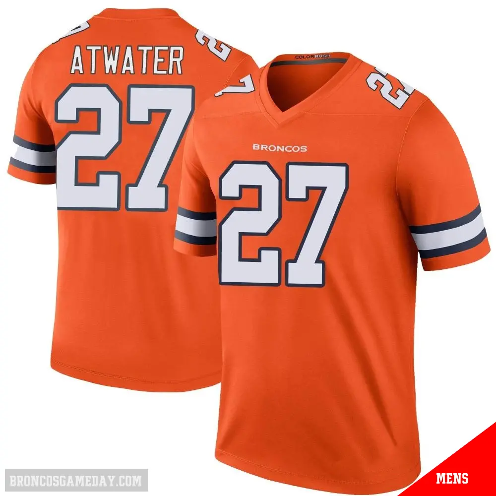＃27 Men's Steve Atwater Orange Legend Denver Broncos Color Rush Jersey