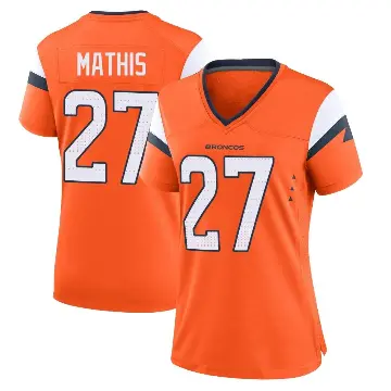 ＃27 Women's Damarri Mathis Orange Game Denver Broncos Jersey