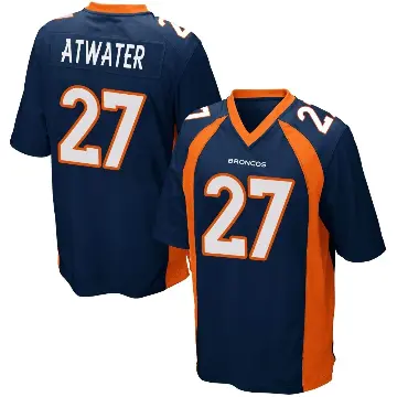 ＃27 Youth Steve Atwater Navy Blue Game Denver Broncos Alternate Jersey