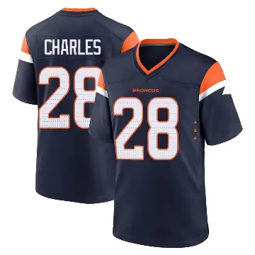 ＃28 Men's Jamaal Charles Navy Game Denver Broncos Alternate Jersey