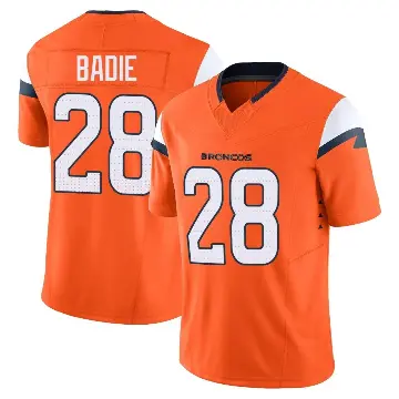 ＃28 Men's Tyler Badie Orange Limited Denver Broncos Vapor F.U.S.E. 2nd Jersey
