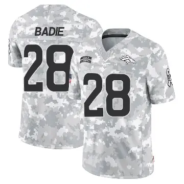 ＃28 Youth Tyler Badie Arctic Camo Limited Denver Broncos 2024 Salute to Service Jersey