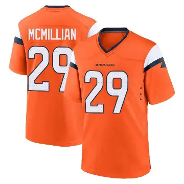 ＃29 Men's Ja'Quan McMillian Orange Game Denver Broncos Jersey