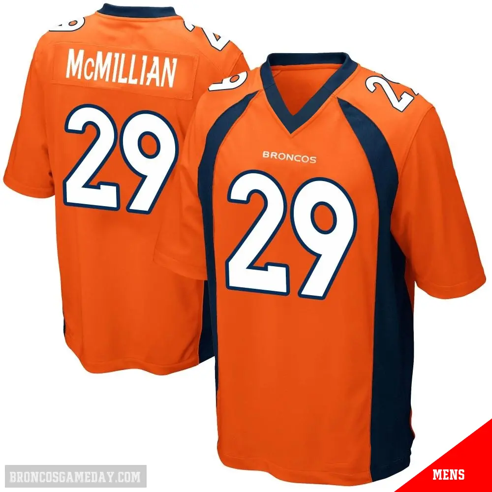 ＃29 Men's Ja'Quan McMillian Orange Game Denver Broncos Team Color Jersey
