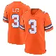 ＃3 Men's Wil Lutz Orange Game Denver Broncos Alternate Mile High Collection 1977 Throwback Jersey